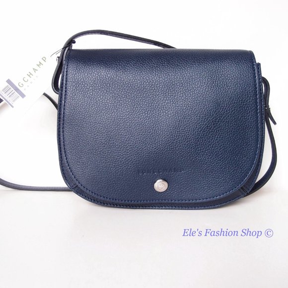 NWT LONGCHAMP Le Foulonne Small Leather Crossbody NAVY BLUE Authentic! - Picture 3 of 15